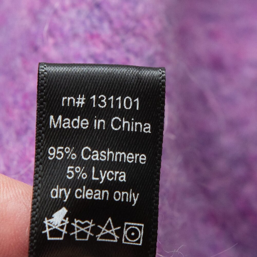 + Beryll Vivi Cashmere Cardigan Sweater Relaxed Coat Hood Purple Lilac One Size - Picture 7 of 8